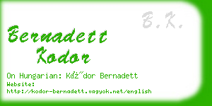 bernadett kodor business card